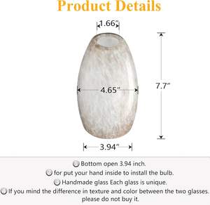 SIMIG 4.7 pouces Art <span class=keywords><strong>verre</strong></span> lampe de remplacement pour îlot de cuisine pendentif luminaire blanc <span class=keywords><strong>ventilateur</strong></span> de <span class=keywords><strong>plafond</strong></span> lustre Globes lumière - Product Image 3