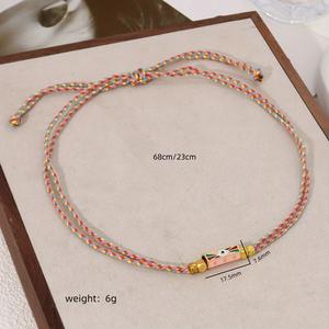 Kalung manik-manik mata Turki, kalung tali kepang lapisan ganda Multi Warna untuk wanita pria gadis perhiasan modis - Product Image 5