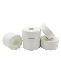 Bande adhésive sportive 100% coton à l'oxyde de zinc pour blessures, attelle rigide, bord uni, pour haltérophilie, entraînement et usage médical, 3,8 cm x 13,7 m