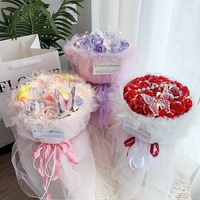 Bouquet de roses en savon, fleurs préservées, cadeau pour la Saint-Valentin, la fête des enseignants, un anniversaire, une fête, décoration de la maison, vente en gros