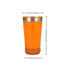 Tumbler Bluetooth Speaker 16oz dari Baja Anti Karat, Dinding Ganda, Vakum Terisolasi, Anti Bocor, Mug Perjalanan