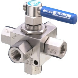 Válvula de Bola de Tres Vías Bulltech de 1 Pulgada NPT para Agua a Temperatura Normal 100 PSI C-3953-02-17-17 - Product Image 4