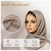 Tissu Hijab pour Enfants, Matière Polyester Respirante Antistatique en Satin Rayé GH en Gros pour Foulard Quotidien Musulman pour Enfants