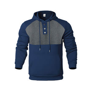 Sweat-shirt décontracté sportif en coton et polyester mélangé de haute qualité avec logo personnalisé, taille plus, poids lourd, patchwork - Product Image 1