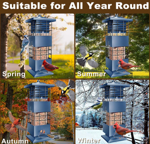 Mangeoire à oiseaux de style tendance en gros, anti-écureuil, suspendue en extérieur, 3 lb, en métal lourd, pour oiseaux sauvages, printemps, été, automne, hiver - Product Image 6