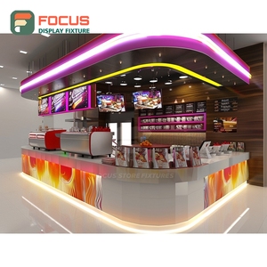 Comptoir de service commercial pour café, finition panneau blanc, zone de présentation de bouteilles de sirop, comptoir de café commercial - Product Image 5