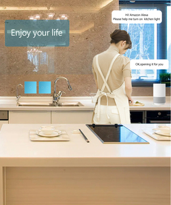 Fábrica nueva UE/Reino Unido Panel de vidrio azul templado Sistema de hogar inteligente Tuya Board Wifi interruptores de luz Control remoto interruptores de Control - Product Image 4