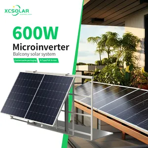 450W Glass Mono Glass Bảng điều chỉnh On-Grid micro-inverter tied Tie Micro Inverter năng lượng mặt trời ban công vườn hệ thống Kit //