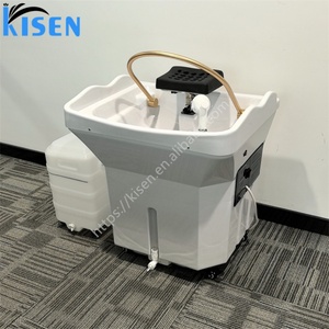 อ่างสระผมอะคริลิคแบบไม่มีท่อ ยี่ห้อ Kisen พร้อมฝาครอบอบไอน้ำสำหรับสปาผม และเครื่องอบไอน้ำ พร้อมถังเก็บน้ำเสียขนาด 18 ลิตร - Product Image 2