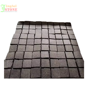 Usine directe G684 vieux pavés de pierre de basalte noir Style moderne sur maille classique vieux matériau de granit - Product Image 1