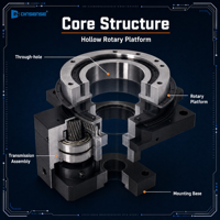 Réducteur de moteur CNC planétaire rotatif creux à haute précision, personnalisé ODM, pour table rotative à engrenages hélicoïdaux
