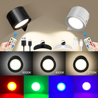 Lámparas magnéticas montadas en la pared 2 lados brillo ajustable luces inalámbricas Sensor de movimiento recargable Control remoto luz de pared