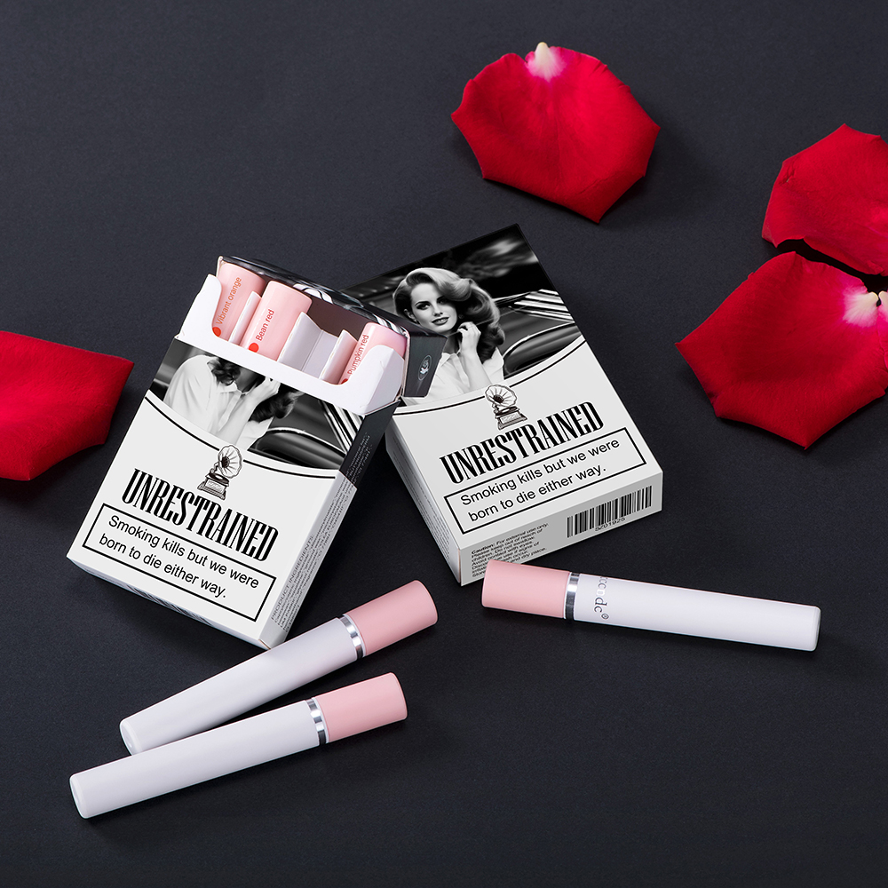 Cigarette Lipstick Set: 4 Colors of Long Lasting Waterproof Matte Lipstick  for Daily Makeup