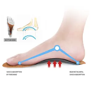 Orthopedic Foot Care Insole Leather Latex Antibacterial Active Carbon Orthotic Arch Support Instep Flat Foot Shoes Insoles