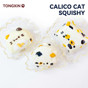 ตุ๊กตาบีบซิลิโคนรูปดอกไม้/แมว/สัตว์ต่างๆ ยี่ห้อ TONGXIN แบบ OEM/ODM  พร้อมกระดิ่งเล็กๆ ตกแต่งขอบด้วยการเย็บ  ของเล่นบีบคลายเครียด - Product Image 1