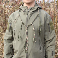 Collier tressé à la main, sifflet de chasse, cordon pour appels de canard, paracorde, 12 boucles réglables, équipement de plein air, logo personnalisé