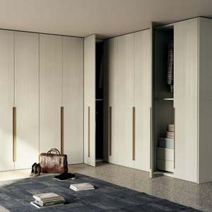 Armoire d'angle en bois au design moderne personnalisé avec portes en verre pour chambres à coucher, installation au sol, usage domestique - Product Image 4