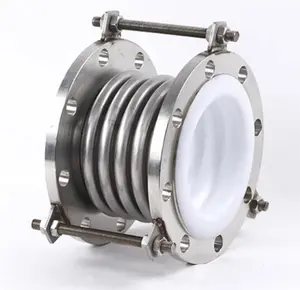 Chemical stainless steel flange corrugated compensator Reinforced PTFE lined bellows expansion joints