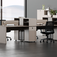 Nouveau mobilier de bureau commercial moderne, bureau double en bois pour poste de travail des employés, modulaire avec compartiment