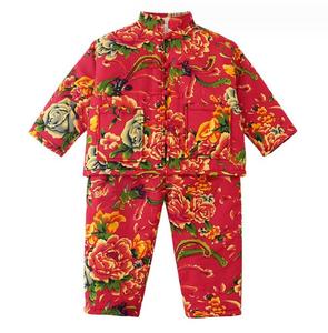 เสื้อแจ็คเก็ตเด็กอีโคปาร์ตี้ ลายดอกไม้ตะวันออกเฉียงเหนือ ผ้าฝ้ายบุนวม สำหรับเด็กชายและเด็ก<span class=keywords><strong>หญิง</strong></span> เสื้อผ้าอุ่นสไตล์จีน ลายดอกโบตั๋นสีแดง เสื้อและ<span class=keywords><strong>กางเกง</strong></span> - Product Image 5