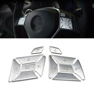 Calcomanías adhesivas embellecedoras para cubierta de botón de volante para Mercedes Benz E <span class=keywords><strong>C</strong></span> CLS GLA SLK clase W204 W176 W246 C117 W166 X205 R172 W212 - Product Image 1