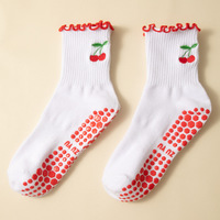 Chaussettes tricotées à volants pour équipage personnalisé antidérapant Trampoline Grip Barre Pilates Compression Tube Casual Cheville Pilates