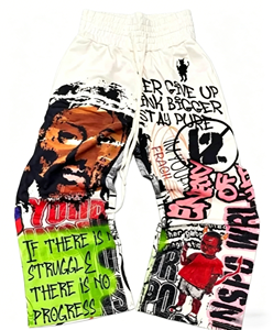 Custom Hip Hop 2 Piece Outfit Graffiti Graphic Oversized <strong>T</strong> <strong>Shirt</strong> + Pants Set Men Streetwear <strong>Tupac</strong> Print Cotton Tracksuit - Product Image 2