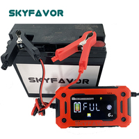 Chargeur de batterie intelligent 12V 6A universel pour batteries Lifepo4, Gel, AGM, EFB, plomb-acide, moto et voiture