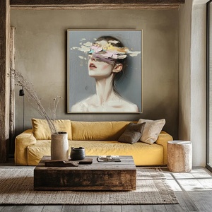 Pintura al Óleo Abstracta Vertical de Novia, Elegante y Suave, Pintada a Mano, para Decoración de Paredes, Arte para el Hogar, Venta al Por Mayor - Product Image 1