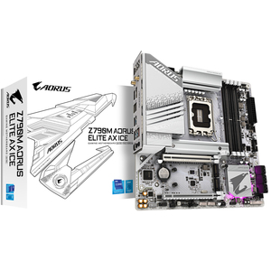 Gigabyte Z790M AORUS ELITE AX ICE D5 Nueva Placa Base de Escritorio ATX con Chipset Intel Compatible con CPU de 14ª Generación 256GB RAM SATA - Product Image 1