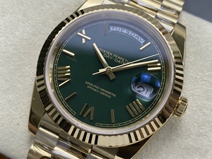 Reloj Mecánico Impermeable de Súper Calidad, 41 mm, Fábrica PPM, Acero 904L, Movimiento 3255, 228238, Peso 208 g, Reloj Verde President - Product Image 3