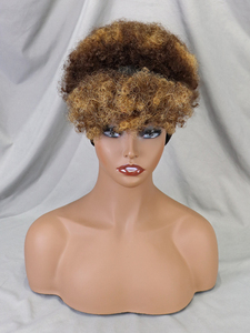 Perruque <span class=keywords><strong>Courte</strong></span> <span class=keywords><strong>Coupe</strong></span> Pixie Afro Bouclée avec Bandeau <span class=keywords><strong>Cheveux</strong></span> Humains Brésiliens Remy Perruque Bob sans Colle ni Dentelle Entièrement Faite à la Machine <span class=keywords><strong>pour</strong></span> Femme - Product Image 6