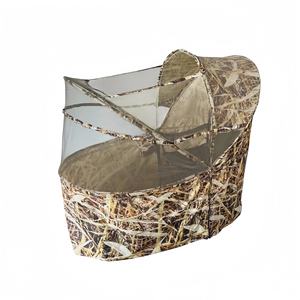 Abri de chasse à cadre haute résistance avec chaise intégrée, tente pop-up camouflage imperméable pour la chasse aux oiseaux aquatiques en extérieur toutes saisons - Product Image 3