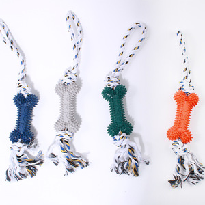 Juguete de cuerda de algodón para cachorros, dientes para moler, hueso de púas resistente a mordeduras, entrenamiento de juguete para mascotas de alta mordida - Product Image 3