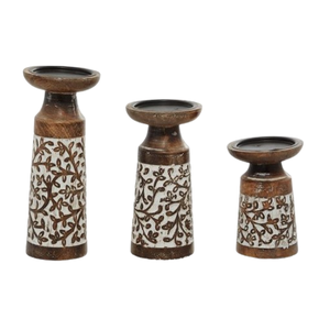 Candelabro de madera de lujo europeo, diseño de Pilar estampado para el hogar, hoteles, restaurantes, propósito decorativo de Navidad - Product Image 1