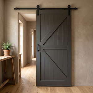 Modern Vertical Slat Interior Barn Doors Modern Interior Designs Solid Wooden <b>Sliding</b> Barn Doors - Product Image 3