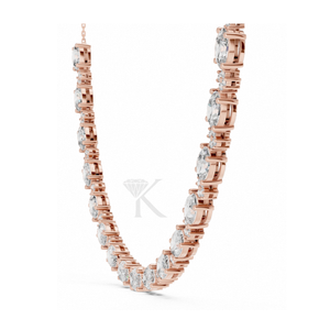 Collar de tenis con diamantes ovalados y redondos alternados, de oro amarillo, estilo choker, inspiración vintage, joyería fina para aniversario - Product Image 5