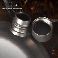 Gourde en titane pur 220 ml, gourde de voyage portable, légère, bouteille à whisky pour le camping et la randonnée