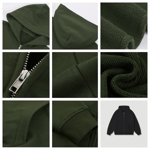 Felpa con Cappuccio Sportiva da Uomo 360 Grammi, Tinta Unita, con Zip, Antirughe, Stampa Digitale, per Giovani - Product Image 2