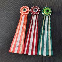 Rozeta de cinta personalizada con botón, de una sola cara, estilo Marsella, decorativa, para premios, flores, corsages, encaje, premios de cinta
