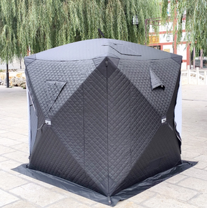 Tenda Memancing Es Portabel Oxford Dua Pintu untuk Penggunaan Luar Ruangan Musim Dingin, Bentuk Persegi Ringan, Pembukaan Cepat, Kapasitas 3-5 Orang, Tenda Sauna - Product Image 4