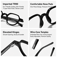 Lunettes optiques anti-lumière bleue pour la myopie, avec monture TR90 de style charbon, branches en fil CP et verres en polycarbonate, pour le travail quotidien au bureau