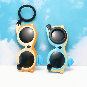 แว่นกันแดดเด็กแบบนิ่มรูปการ์ตูน UV400 ป้องกันรังสียูวี สำหรับเด็กผู้หญิง สีฟ้าชมพู - Product Image 2