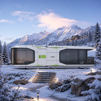 Maison Capsule de Luxe E7, Maison Modulaire Préfabriquée, Structure en Acier Galvanisé, Balcon Panoramique, Système Intelligent, Glamping Resort & Hôtel