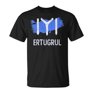 T-shirt unisexe à col rond et manches courtes, motif carte bleue de Turquie Ertugrul, symbole Kayi, Empire Ottoman, vêtement promotionnel pour adulte - Product Image 1