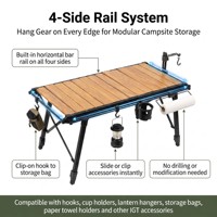 Table rectangulaire pliante tactique en aluminium IGT pour l'extérieur, réglable en hauteur, portable, enroulable, pour barbecue, camping, multifonctionnelle, pour repas