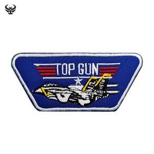 Parches Bordados con Lentejuelas de Alta Calidad, Resistentes a la Decoloración, con Gancho y Bucle, de Tela Ecológica de Lona y Resina, con Diseño de Avión de Combate Top Gun - Product Image 1