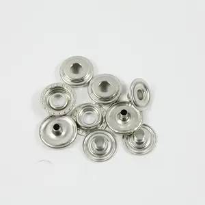 Buttons Silver Custom 4 Parts Brass Metal Press Snap Fastener Snaps Button For Clothing