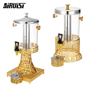 Attrezzature per la ristorazione commerciale di lusso Airuisi 8L oro in acciaio inossidabile distributore di bevande in plastica portatile distributore di succhi freddi - Product Image 2