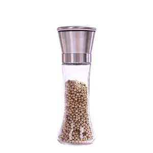 Kitchen supplies Manual Seasoning Jar Spice Mill Salt And Pepper Grinder With Glass Bottle 6oz 180ml hotsale